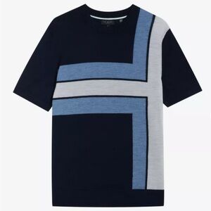 TED BAKER Tiltz colour block-print wool knitwear